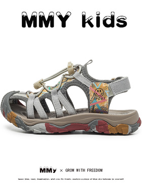 儿童溯溪鞋男童包头凉鞋2025夏季新款透气运动女童涉水沙滩鞋软底