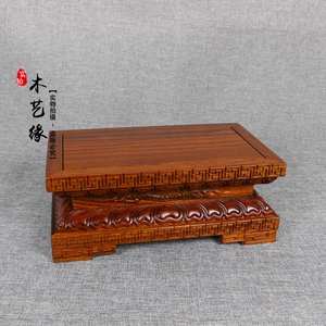 红木实木雕刻佛像底座长方形佛像观音财神貔貅摆件奇石头木质底座