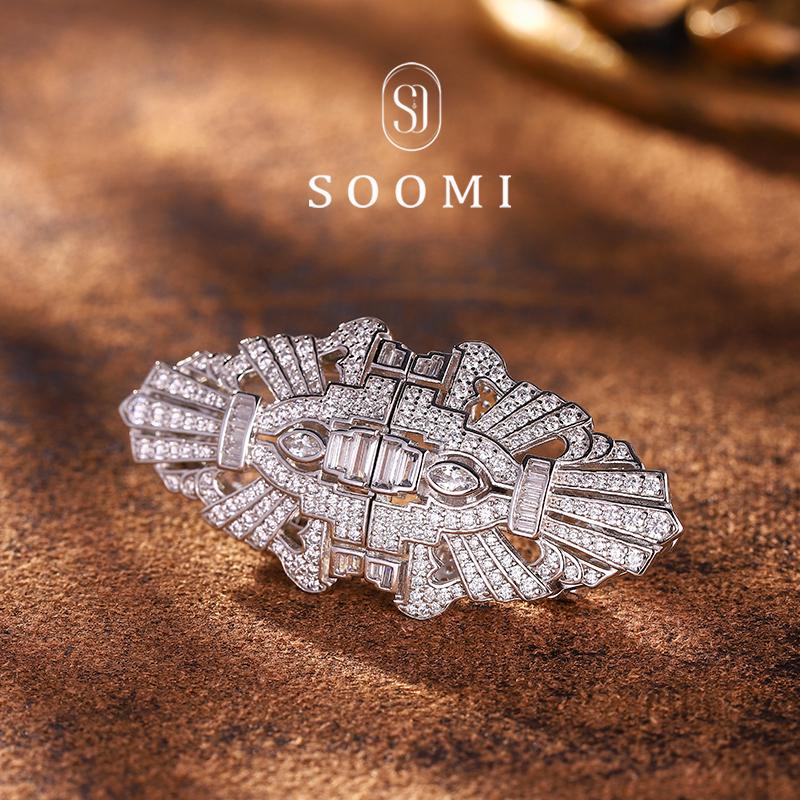 925银胸针经典Artdeco风格