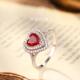 925银1.2克拉培育鸽血红宝石戒指经典 SOOMI祥瑞 通勤百搭戒环