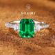 玉玺 SOOMI 祖母绿戒指2.2ct培育宝石木佐色925银彩宝轻奢女戒