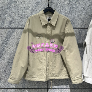 杰克琼斯冬季男装印花保暖翻领宽松复古潮通勤休闲棉服 226409008