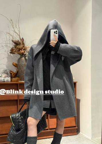 非实价2025冬季新款欧洲站潮牌简约轻奢百搭宽松休闲舒适羊绒外套