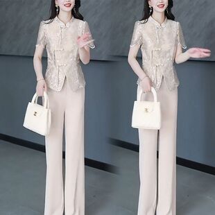 新中式国风套装女2026新款夏季时尚贵夫人妈妈正式场合两件套