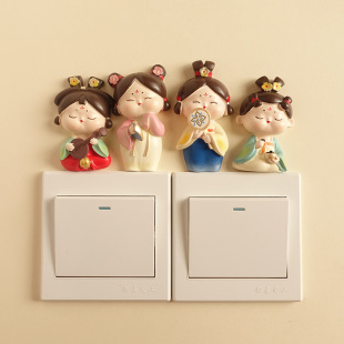 开关贴装 饰墙贴现代简约3d立体女孩卧室灯开关边框保护套插座遮丑