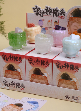 佛头水晶盲盒文殊菩萨桌面摆件地藏王虚空大势至工位玄学毕业礼物