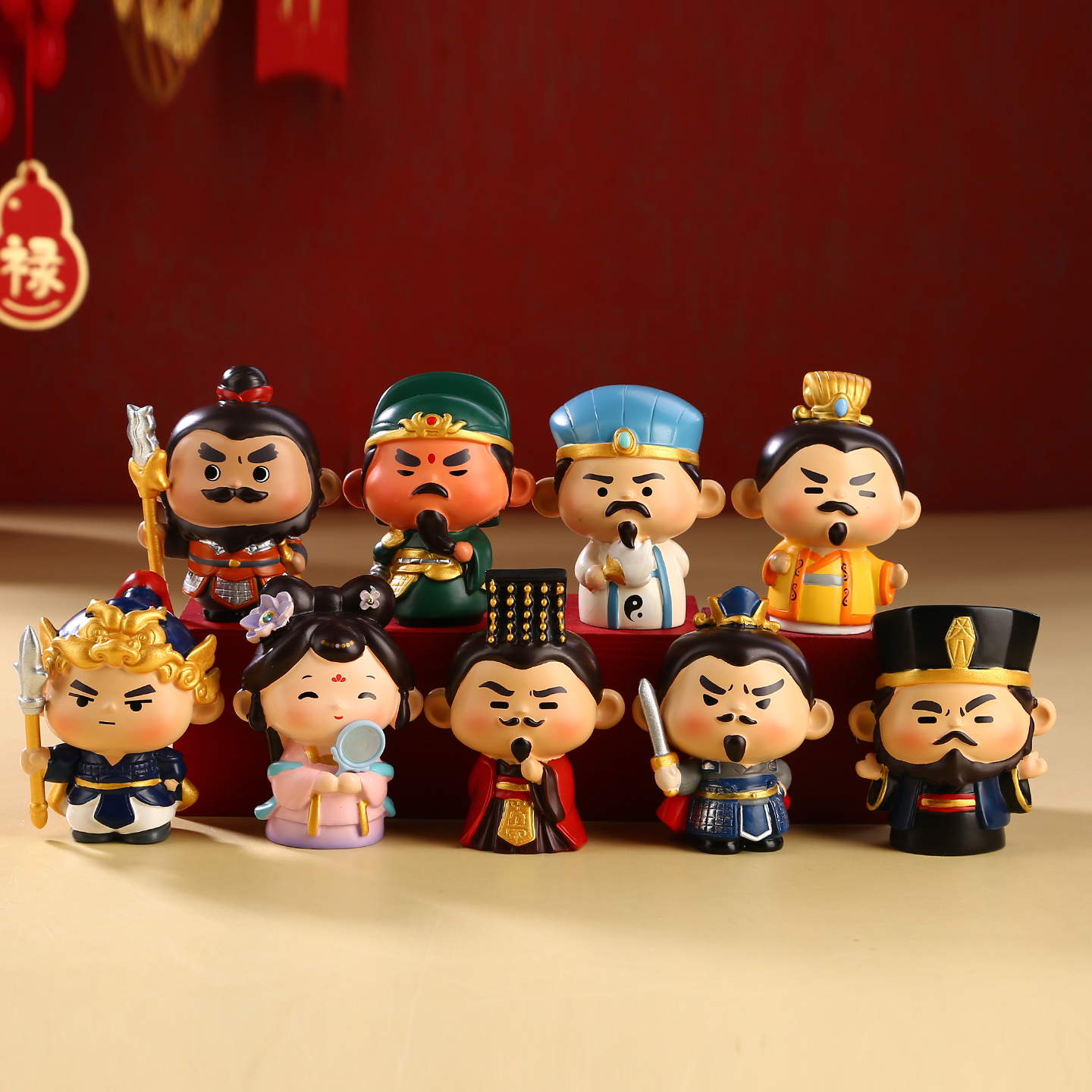 醒狮三国盲盒人物摆件吕布张飞