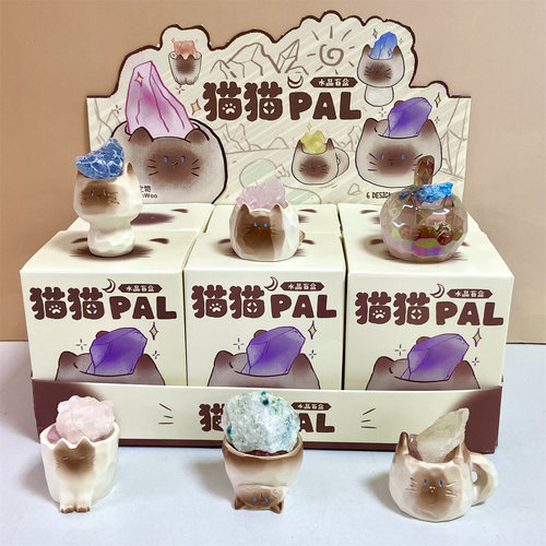猫猫pal水晶石盲盒森之物工艺品