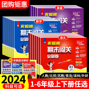 2024春小学实验班期末闯关必刷卷一二三四五六年级下册上册语文数学英语人教版 苏教版 提优大试卷期末闯关必刷15天冲刺卷 北师版