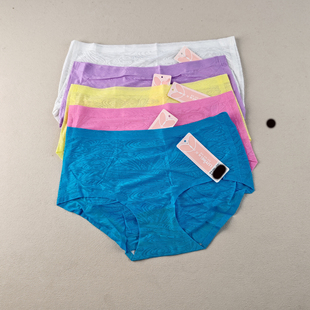 中腰舒适透气无痕纯色简约青年女生内裤 三角内裤 超薄女士小码 夏季