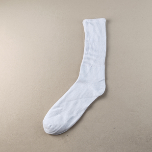 透气吸汗防臭百搭松口白色长袜子 男士 瑕疵特价 处理纯棉高筒袜大码