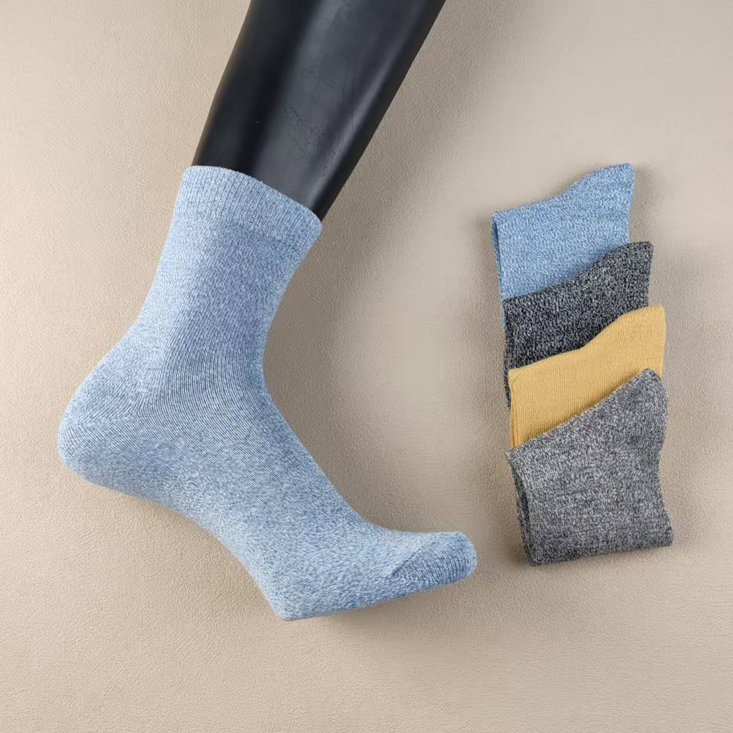 外贸单日系男士纯色商务休闲袜纯色百搭四季款纯棉吸汗防臭男袜子