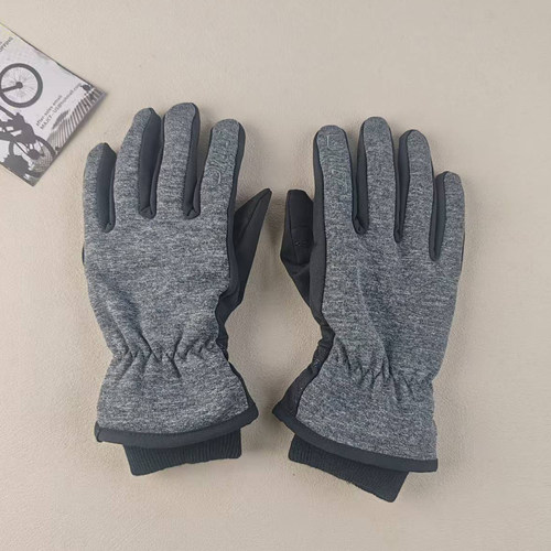 冬季双层加绒保暖男女户外登山骑行运动手套点胶触屏分指防滑耐磨