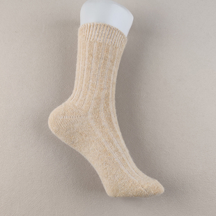 库存尾货女士简约羊毛袜中筒袜秋冬季 保暖纯色柔软舒适百搭女袜子