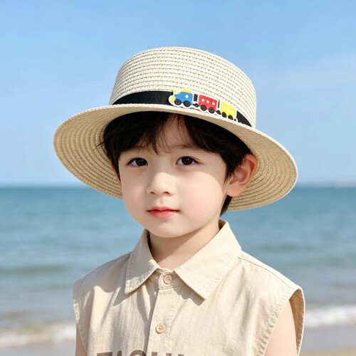 儿童草帽韩版夏季男童帽子亲子款