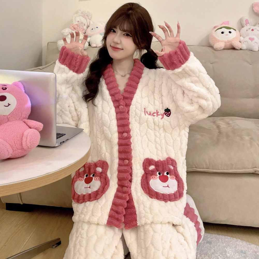 家居服女款2026新款冬高级感可外穿加厚加绒冬装女士珊瑚绒秋冬款