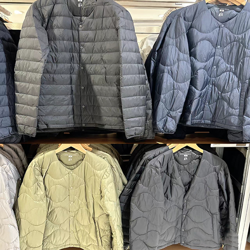 品牌折扣短款轻薄羽绒服内胆圆领