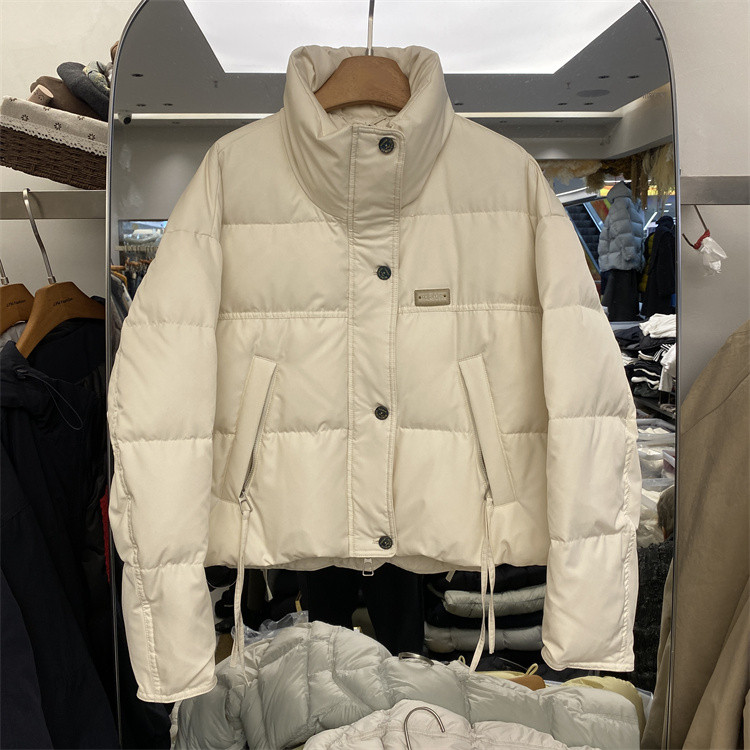 雷洛正品25冬后背三粒扣飘带拉链口袋韩版休闲立领保暖羽绒服9306