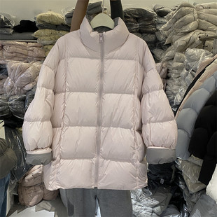 特价the xiaoman正品25冬新撞色设计时尚韩版立领厚款中长羽绒服