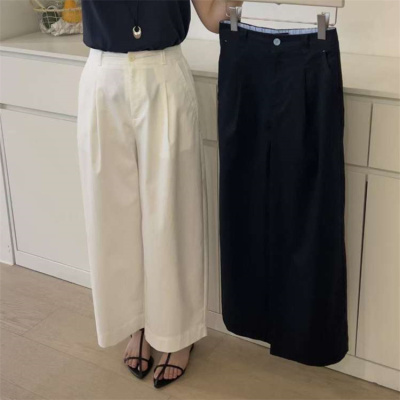 Tale Facet 25夏新松紧腰围一粒扣韩版休闲百搭九分裤直筒裤53116