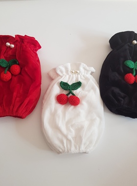 秋冬女童袖套袖红色黑白色可爱樱桃防污防脏白色中大童学生护袖头