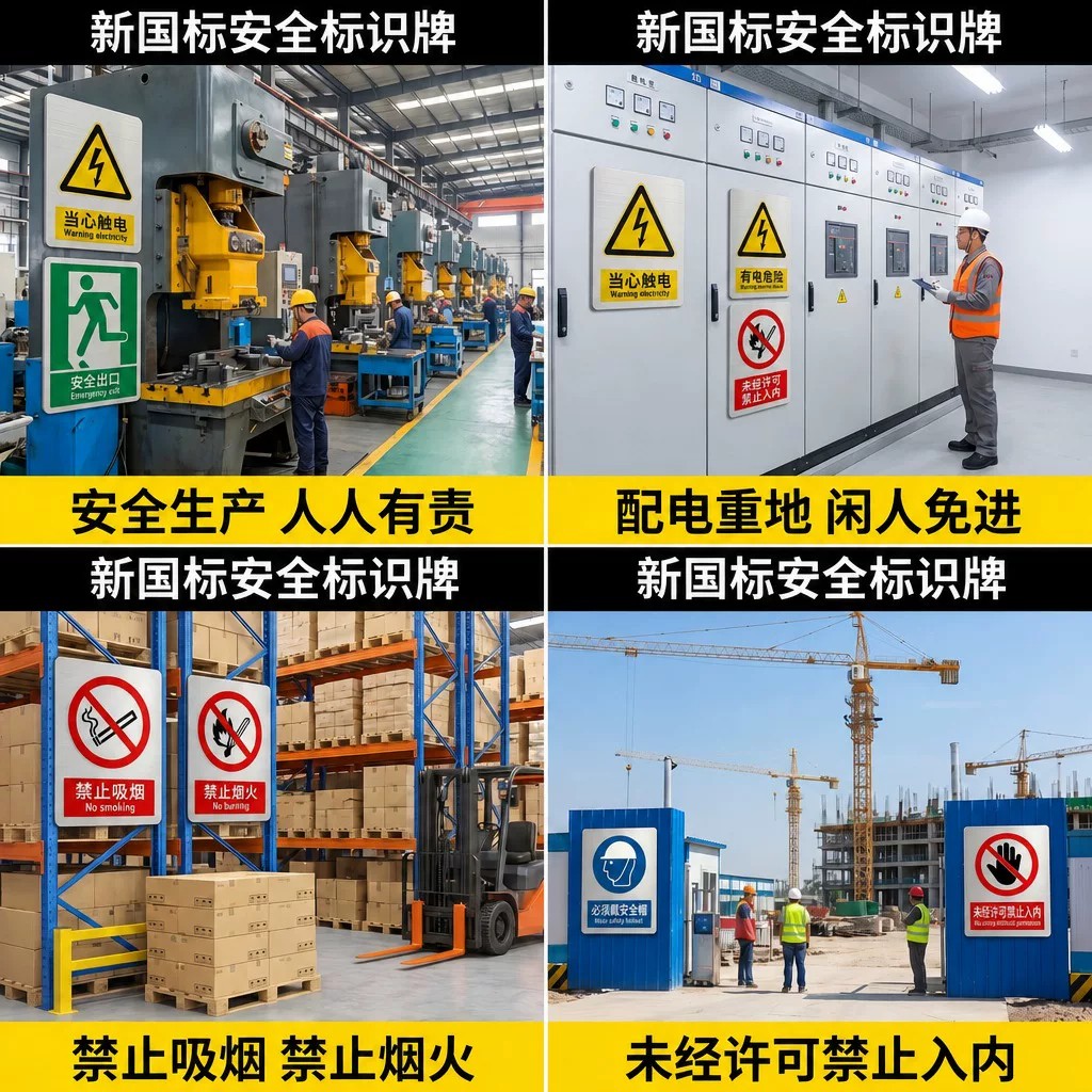 新国标铝板反光膜安全标识牌警示牌有限空间建筑工地工厂定制标牌