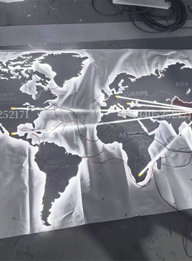 动态跑马灯壁挂式世界地图