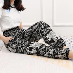 Printed Loose Casual Bloomer Yoga Pants印花宽松灯笼瑜伽长裤