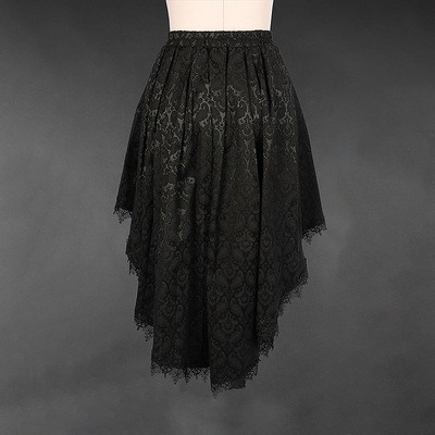 Elastic waist irregular trailing lace skirt 松紧腰蕾丝半身裙