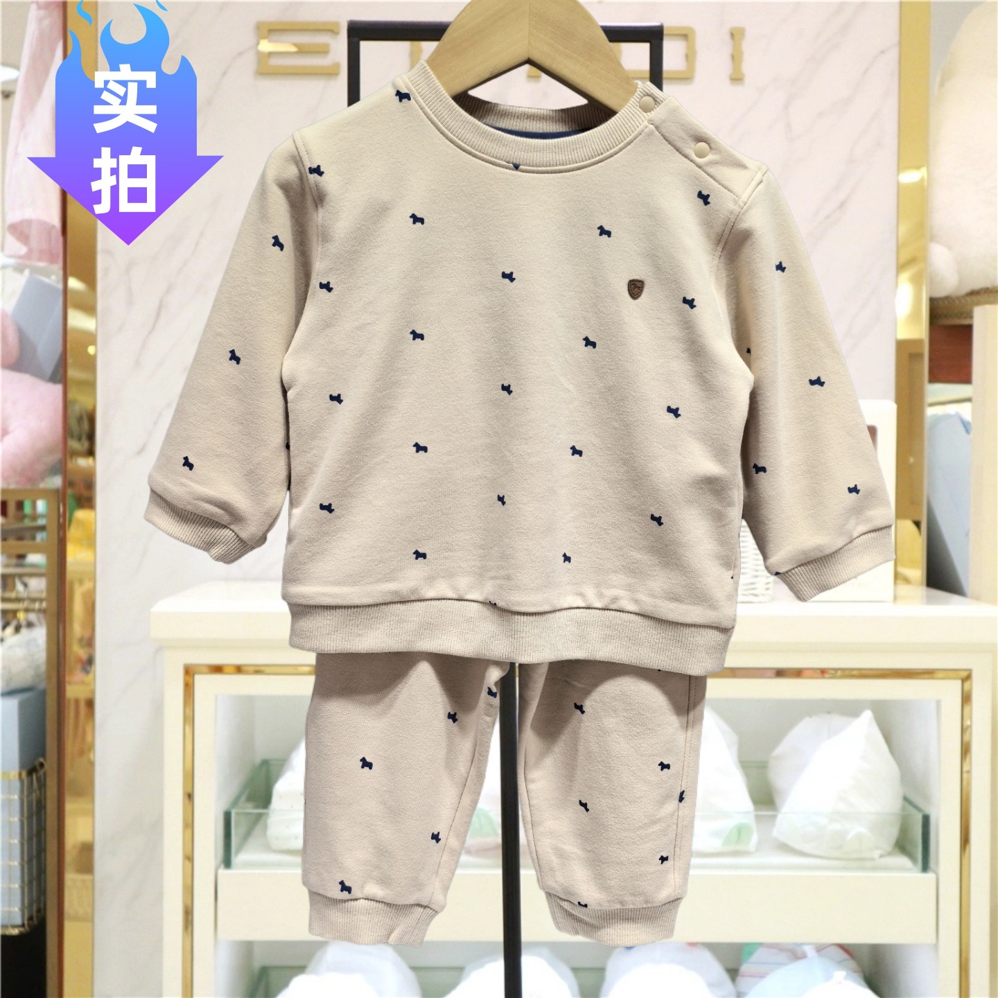 YD韩国童装秋冬款宝宝纯棉卫衣卫裤套装两件套装运动上衣裤子套装