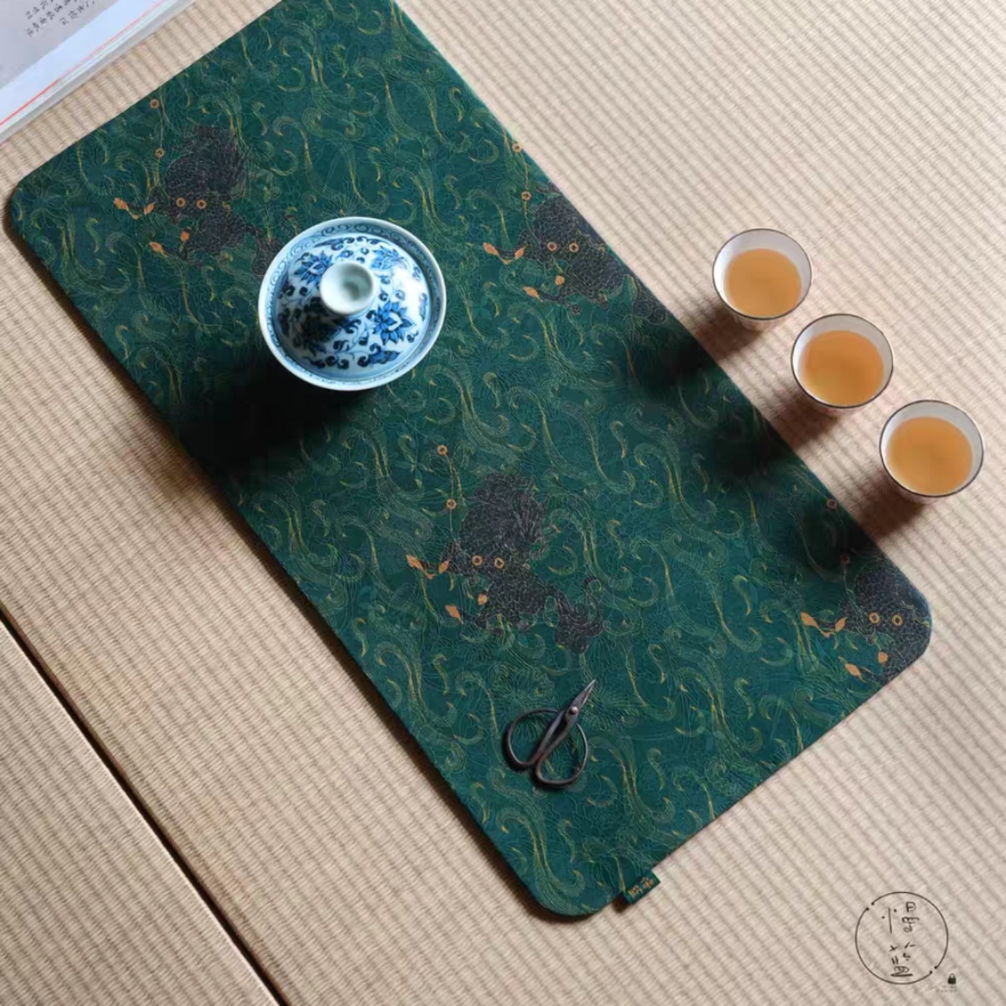 小白茶具//慢蓝福利款香云纱茶席50*24cm双面干泡垫中式茶桌茶垫