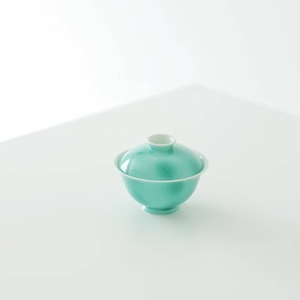 小白茶具//忘言造物盖碗无尽夏绿釉茶碗2025新品景德镇手工泡茶器