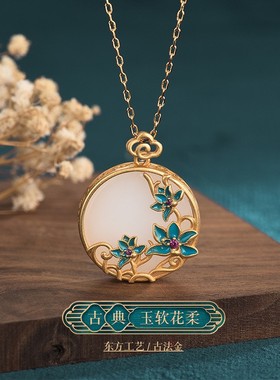 淄博琉璃饰品夏仿项链女古法镀金