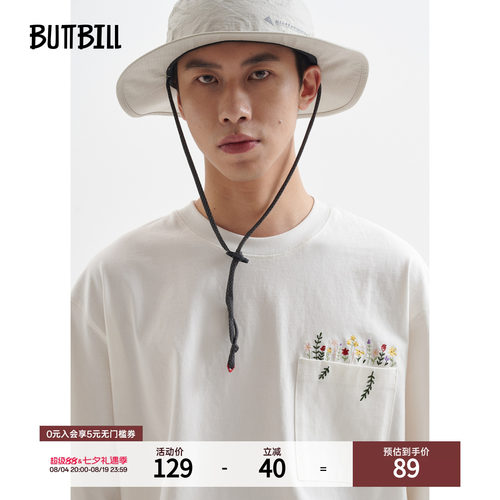 BUTTBILL复古花卉刺绣短袖T恤