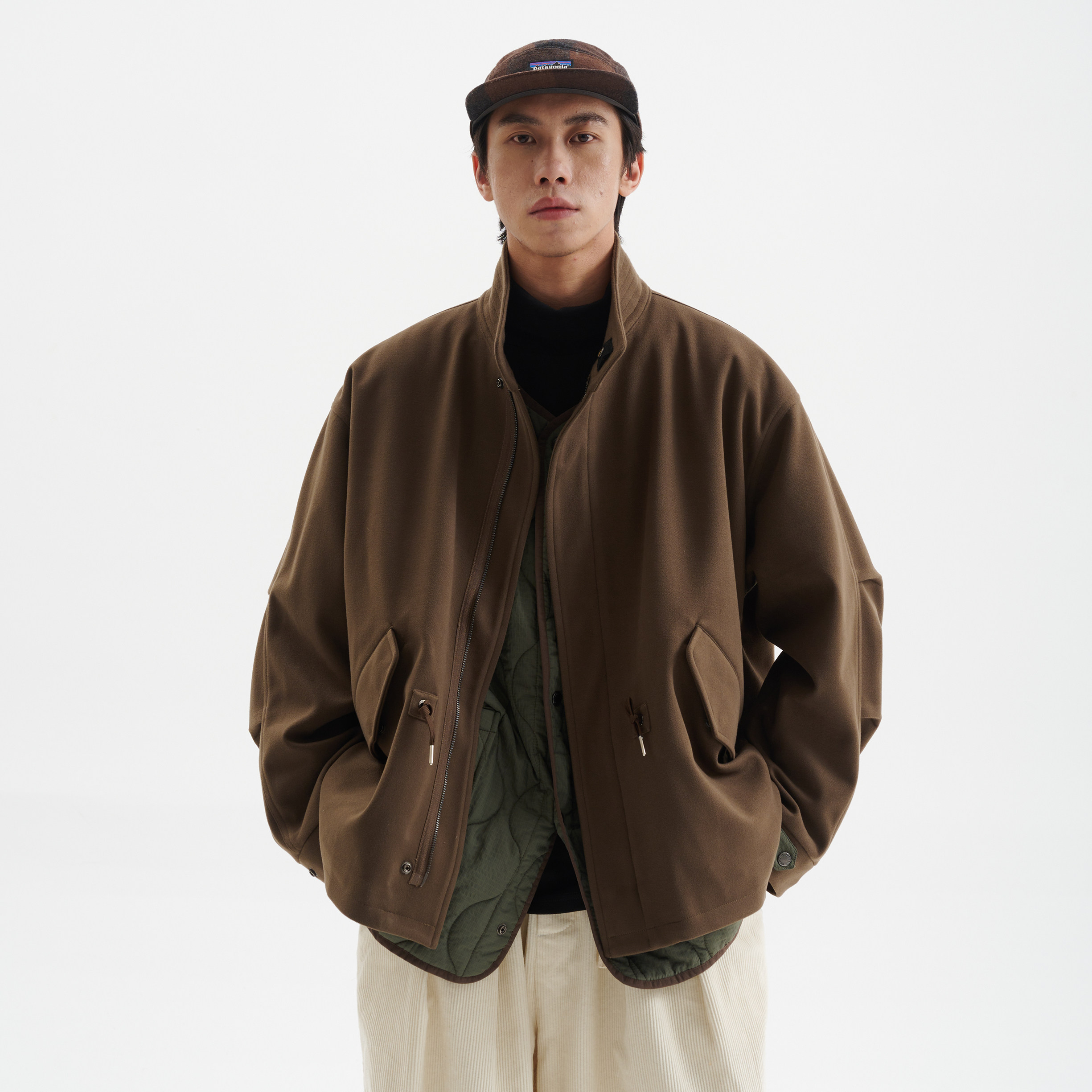 BUTTBILL 通勤复古三合一两件毛呢M51风衣外套男情侣夹克廓形棉服