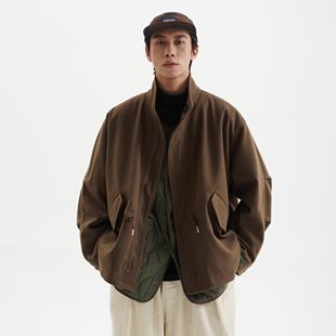 BUTTBILL 通勤复古三合一两件毛呢M51风衣外套男情侣夹克廓形棉服
