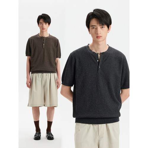 BUTTBILL亚麻混纺通勤针织衫