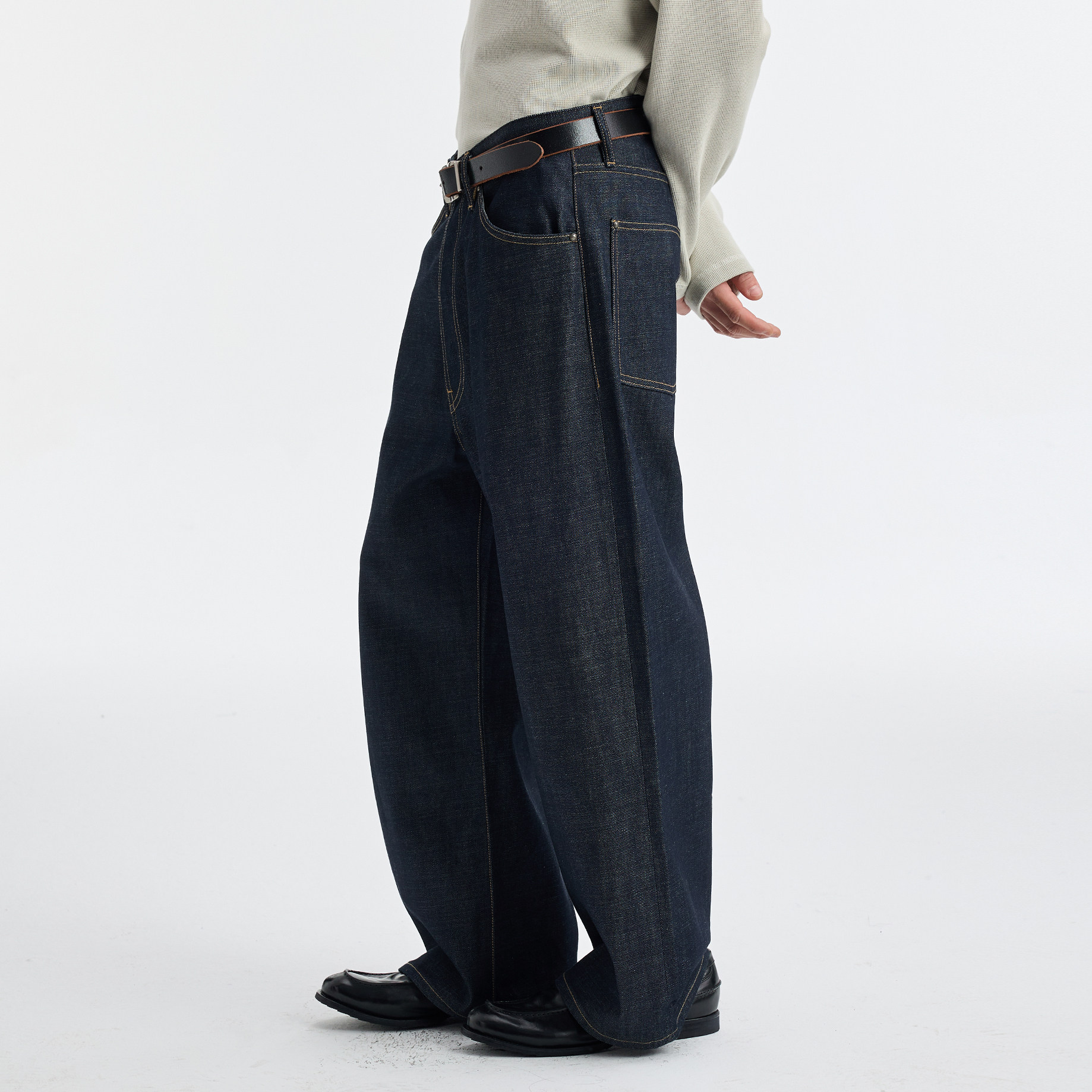 BUTTBILL 26SS复古原牛12.2盎司水洗直筒宽松通勤休闲牛仔长裤男