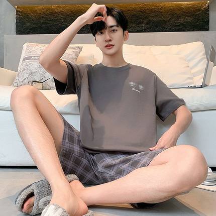网红男士睡衣纯棉短袖夏季2025新款青少年男生卡通可爱家居服套装