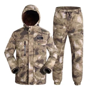 冬季 棉衣男迷彩加绒加厚防水户外防寒宽松耐磨冷库劳保工作服棉袄