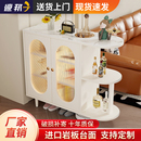 奶油风岩板吧台桌家用客厅隔断柜酒柜餐边桌一体柜鞋 柜隔断柜边几