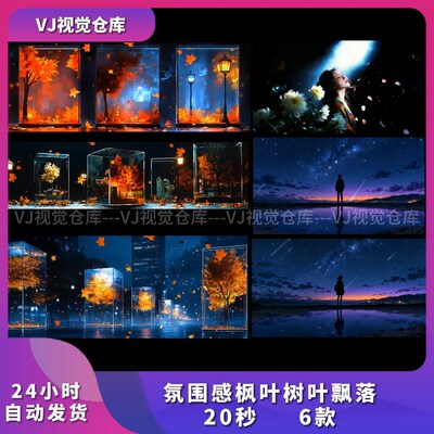 枫叶树叶飘落livehouse素材