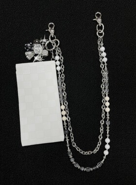 Domy白色链条包挂件复古小众金属装饰挂饰包包挂件小众复古个性