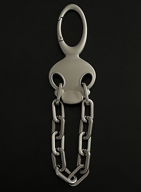 DomyLand原创重工外星人朋克风潮流腰间包挂件椭圆钥匙扣挂饰链条