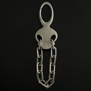 DomyLand原创重工外星人朋克风潮流腰间包挂件椭圆钥匙扣挂饰链条