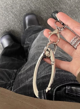 ins高级感金属钥匙扣oakley风椭圆形腰带扣简约潮流背包挂件饰品