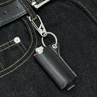 DomyLand手工皮质复古火机套钥匙扣挂饰高级感美式锁匙扣腰间挂饰
