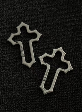 DomyLand 挂件原创质感穿搭配饰vibe风包挂镂空十字架金属钥匙扣