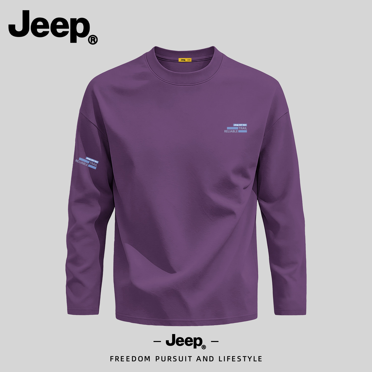 Jeep吉普纯棉长袖T恤男2026新款