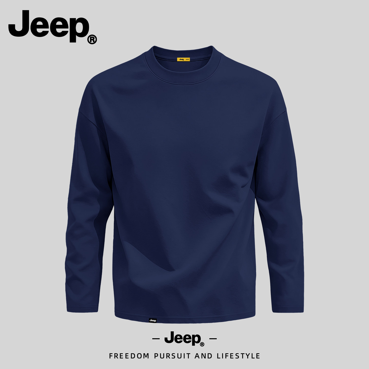 Jeep吉普纯棉长袖T恤男2026新款